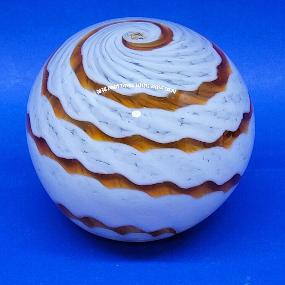 Decorative Art Glass Large Paperweight 4"